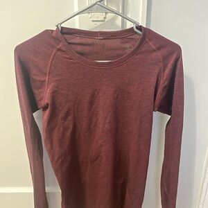 lululemon athletica Maroon Long Sleeve Top